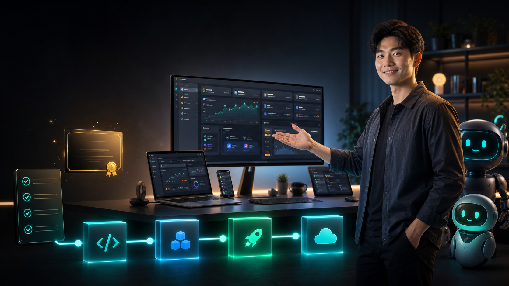 ผู้เรียนนำเสนอโปรเจกต์ที่ deploy เสร็จหลังเรียน Claude Code