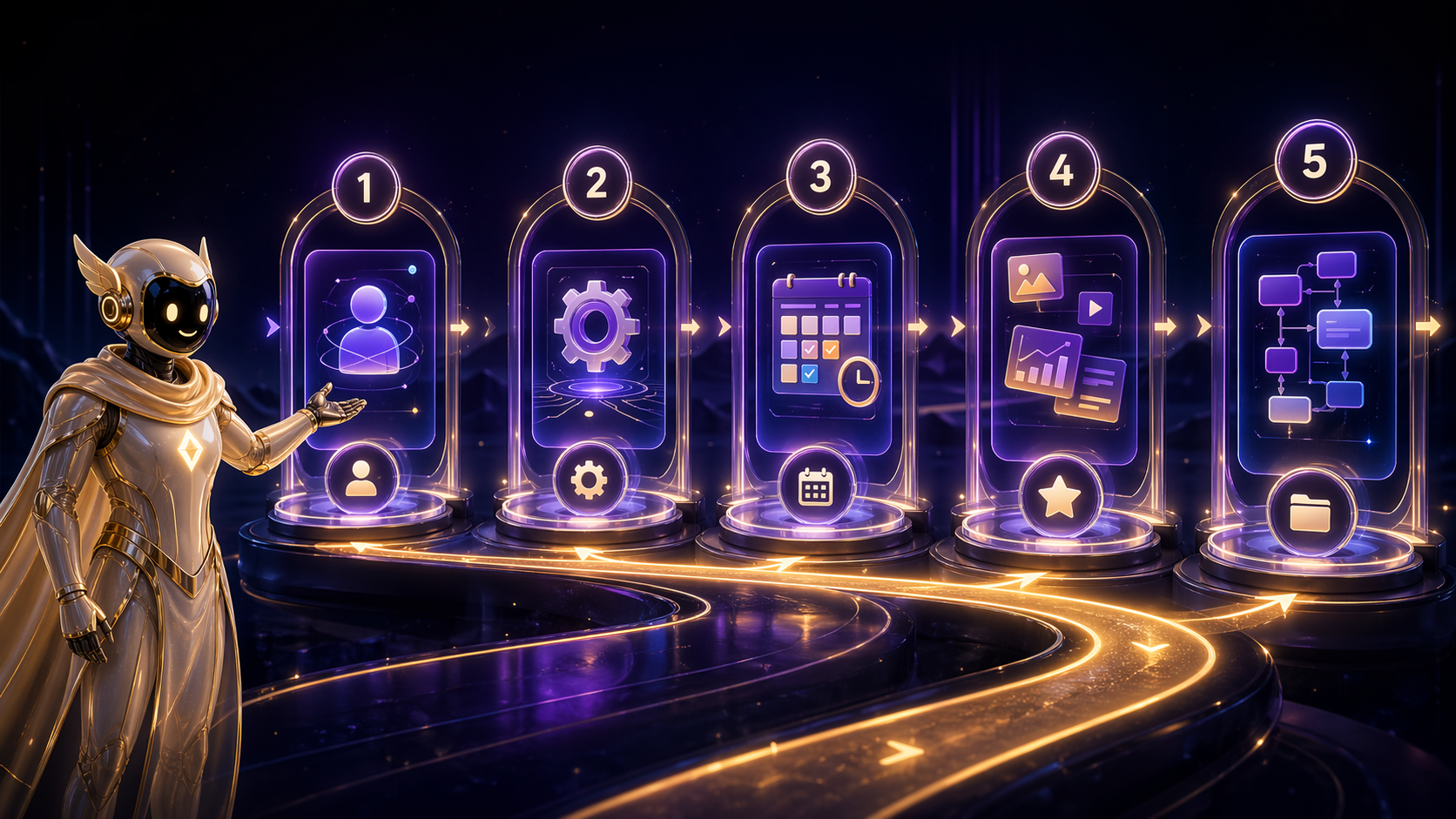 Five-module learning roadmap for Hermes AI course